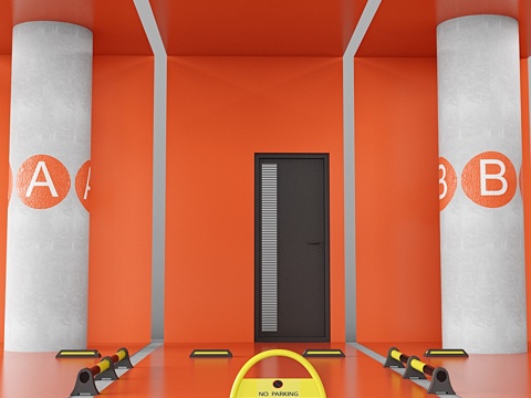 停车场配件套装3d模型