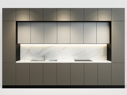  现代厨房3d模型 