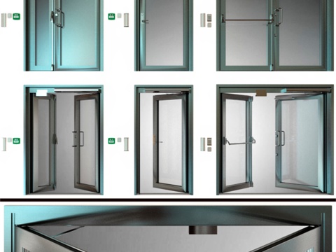  金属防火门3d模型 