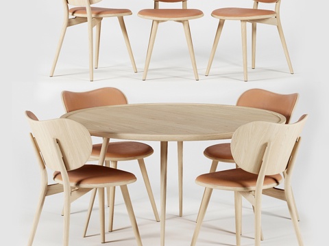  AVE MATER 餐椅与椭圆休闲茶几3d模型 