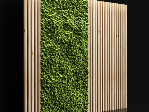  垂直花园与木板3d模型 