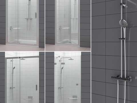  RAVAK 52系列淋浴房套装3d模型 