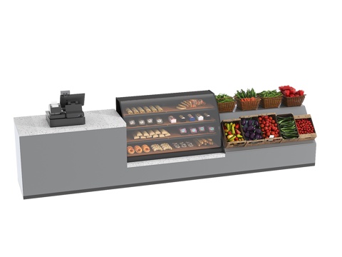  餐厅收银台3d模型 