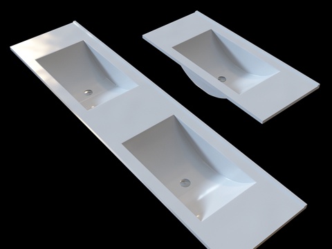  菲恩扎凡妮莎台盆上方聚合物大理石单盆洗手台3d模型 