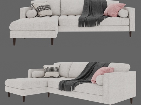  SVEN桦木象牙色组合沙发3d模型 