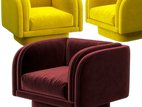  Harvey旋转扶手椅3d模型 