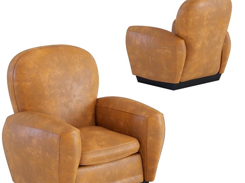  圆形复古智能扶手椅3d模型 