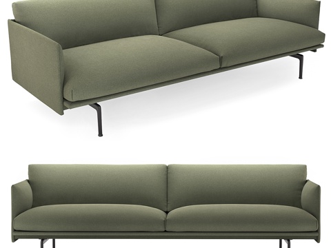  Muuto Outline 三人座沙发3d模型 