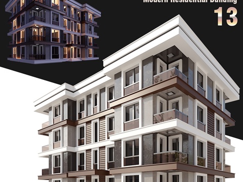  现代住宅建筑 0133d模型 