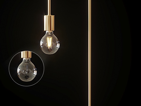  CB2 - 古铜色弧形台灯3d模型 