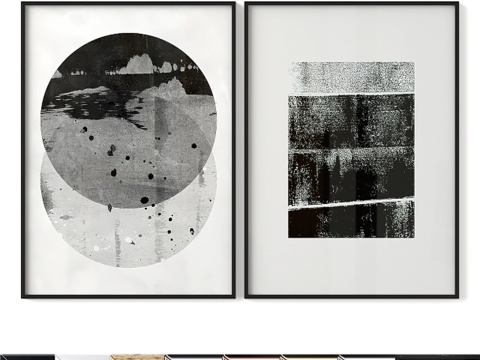  抽象双联海报 083d模型 