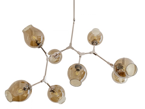  枝形吊灯 分支泡泡吊灯 8烟色款3d模型 