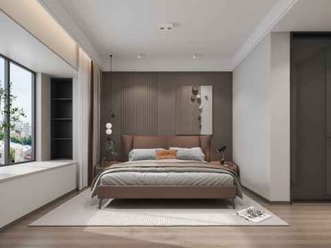  现代卧室床3d模型 