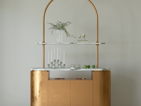  餐厅餐边柜3d模型 