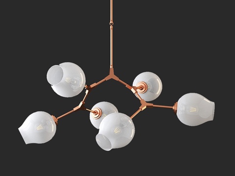  枝形吊灯 分支泡泡吊灯 6 牛奶3d模型 