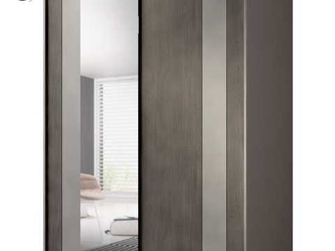  Hokku现代双门推拉衣柜（低款）3d模型 