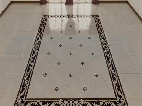  石质地板 13d模型 