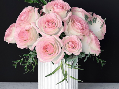  花瓶插花 333d模型 