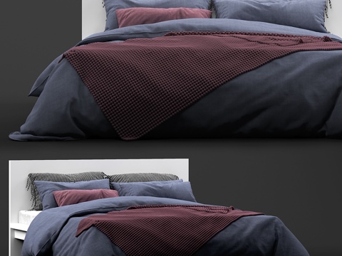  宜家马尔姆床3d模型 