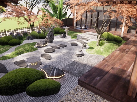  水景 庭院灯 造景 屋顶花园 门 草坪灯 室内景观 室内造景su模型 