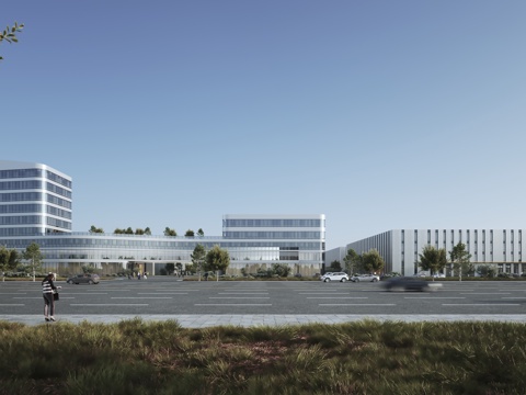  办公楼 产业园 工业园 厂房3d模型 