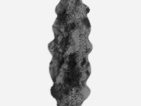  羊皮地毯 黑白款3d模型 