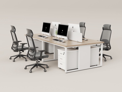  工位办公桌 现代办公桌3d模型 