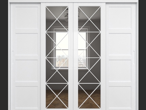  SKM-80 (10) 款滑动衣柜3d模型 