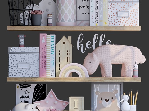  女婴装饰套装3d模型 