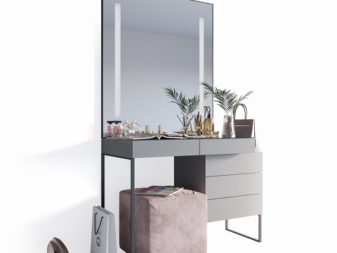  女士梳妆台3d模型 