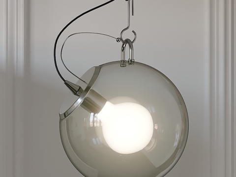  北欧风格宽口玻璃米科诺斯吊灯3d模型 