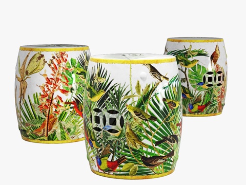  亚洲鼓形桌 0013d模型 