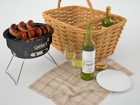  野餐套装3d模型 