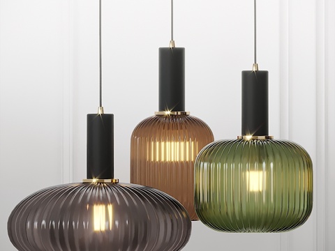  北欧风格条纹玻璃迷你款3d模型 