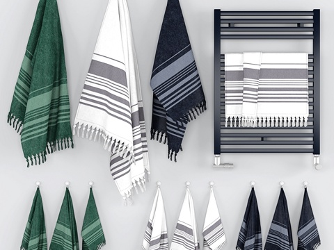  毛巾套装 - 北欧设计3d模型 