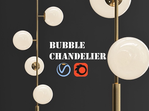  泡泡吊灯垂直款3d模型 