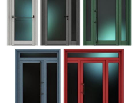  金属防火门3d模型 