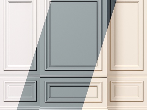  墙饰线条 10. 经典木饰板3d模型 