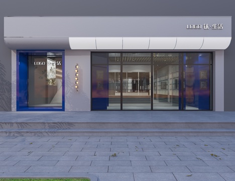  钛产品店铺门头3d模型 