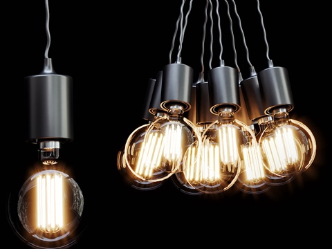  现代北欧爱迪生灯3d模型 