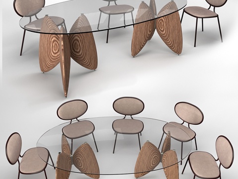  Bonaldo Otto 椅与 Vanessa 桌3d模型 