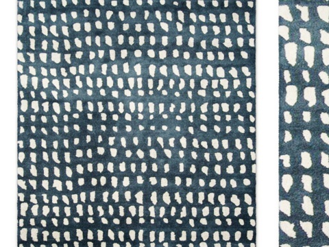  波西米亚蓝点室内地毯3d模型 