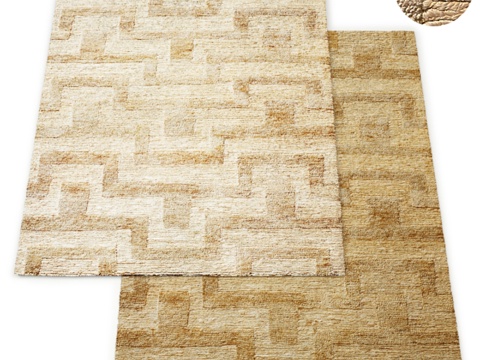  Wabi-Sabi手工编织几何麻质地毯 RH系列3d模型 