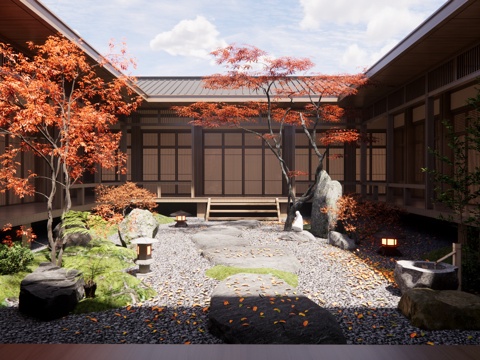  微景观 室内景观 水景 水池 景观 阳光房 屋顶花园 露台su模型 