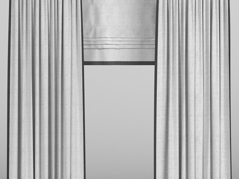  罗马帘窗帘3d模型 