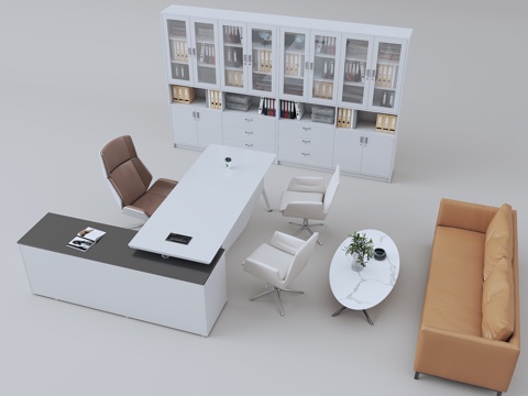  经理办公桌椅组合3d模型 