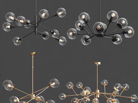  玻璃枝形吊灯系列_23d模型 