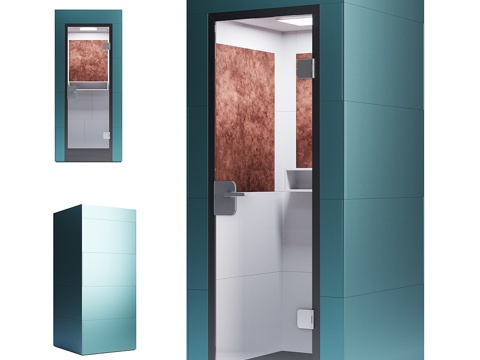  Steelcase - 办公室隔音舱移动单元3d模型 