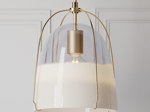  HALEIGH 8 透明与蛋白石分体玻璃穹顶吊灯3d模型 