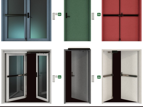  金属防火门3d模型 